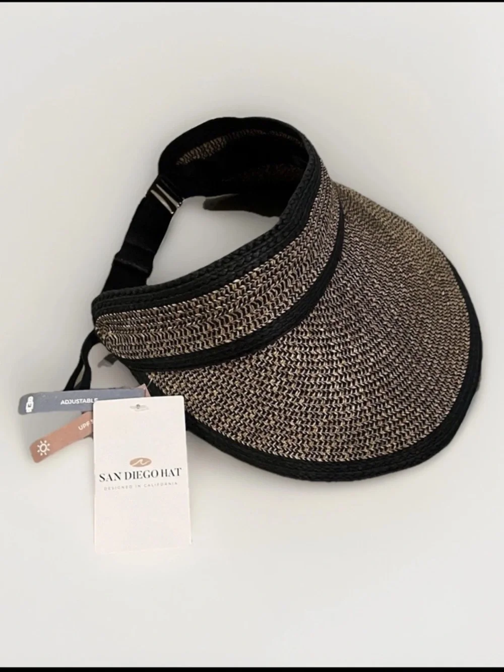 Free people San Diego Hat Women’s Straw Visor, Natural/Black, Adjustable